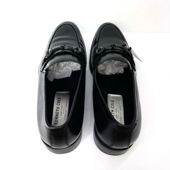 KENNETH COLE NEW YORK — BLACK, BROCK LEATHER SLIP-ON LOAFER, SIZE MENS US 8.5M - Picture 10 of 16